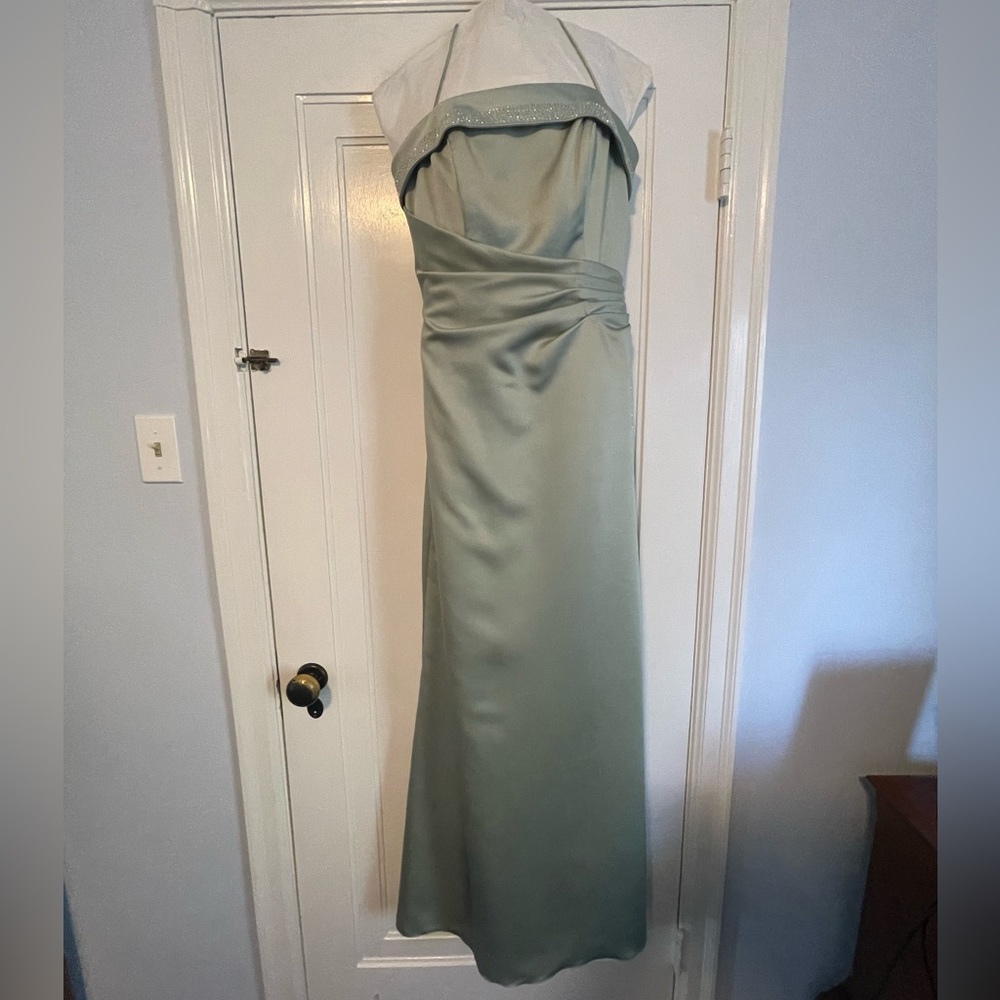Sea foam green bridesmaids dress